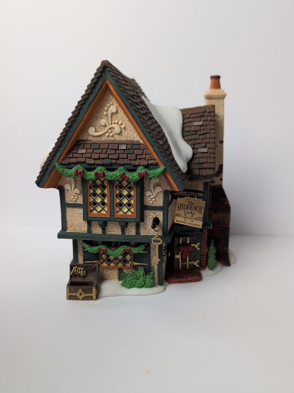 Dept 56 The Spider Box Locks Dickens Village Heritage Collection In Box VTG 1999